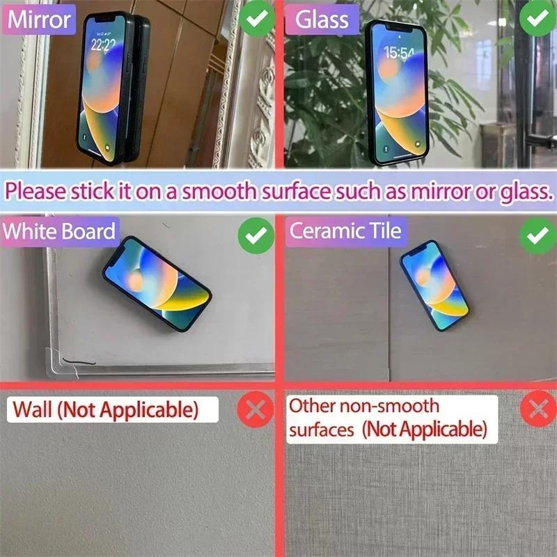 2PCS Hands Free Silicone Suction Phone Holder Strong Adhesive Stand for IPhone 15 Pro Max Samsung S24 S23 Universal Grip Mount
