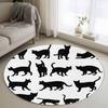 Colorful Cartoon Cats Round Carpet Cute Cat Pattern Water Absorption Anti-slip Anti-slip Living Room Bedroom Study Kitchen Decor