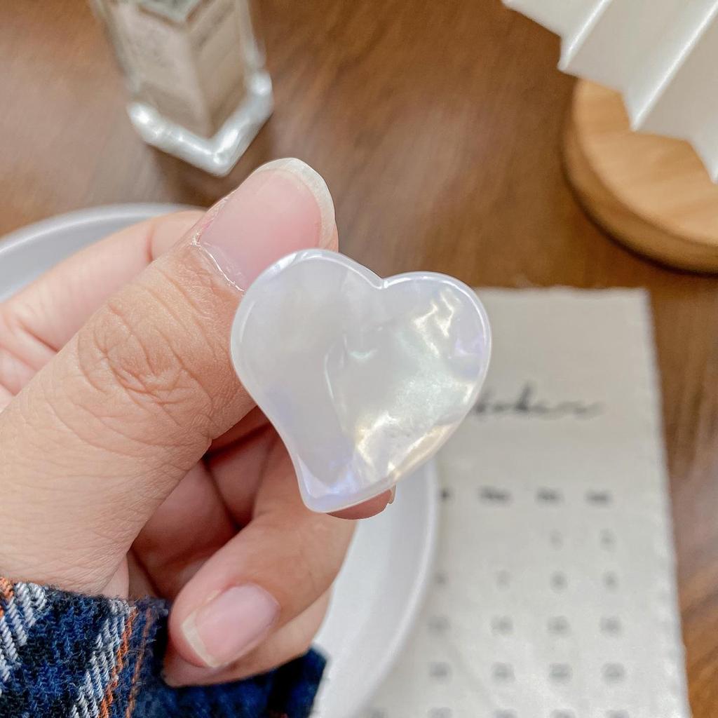 Bofeiya Sweet Heart Acetate Hair Clip - Cute, Small, High-End Side or Top Clip for Braided Hairstyles