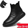Men's Winter Leather High-Top Snow Boots with Fleece - Genuine Leather, Warm, and Comfortable.