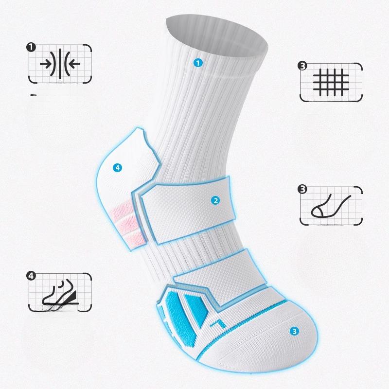 Men's Mid-calf Basketball Socks for Spring and Summer, Thickened Towel Bottom, Long Calf, Professional Sports for Teenagers' Practical Training