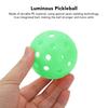 5pcs Pickleball Balls 40 Holes Luminous 74mm Sports Pickleballs for Outdoor Court Green