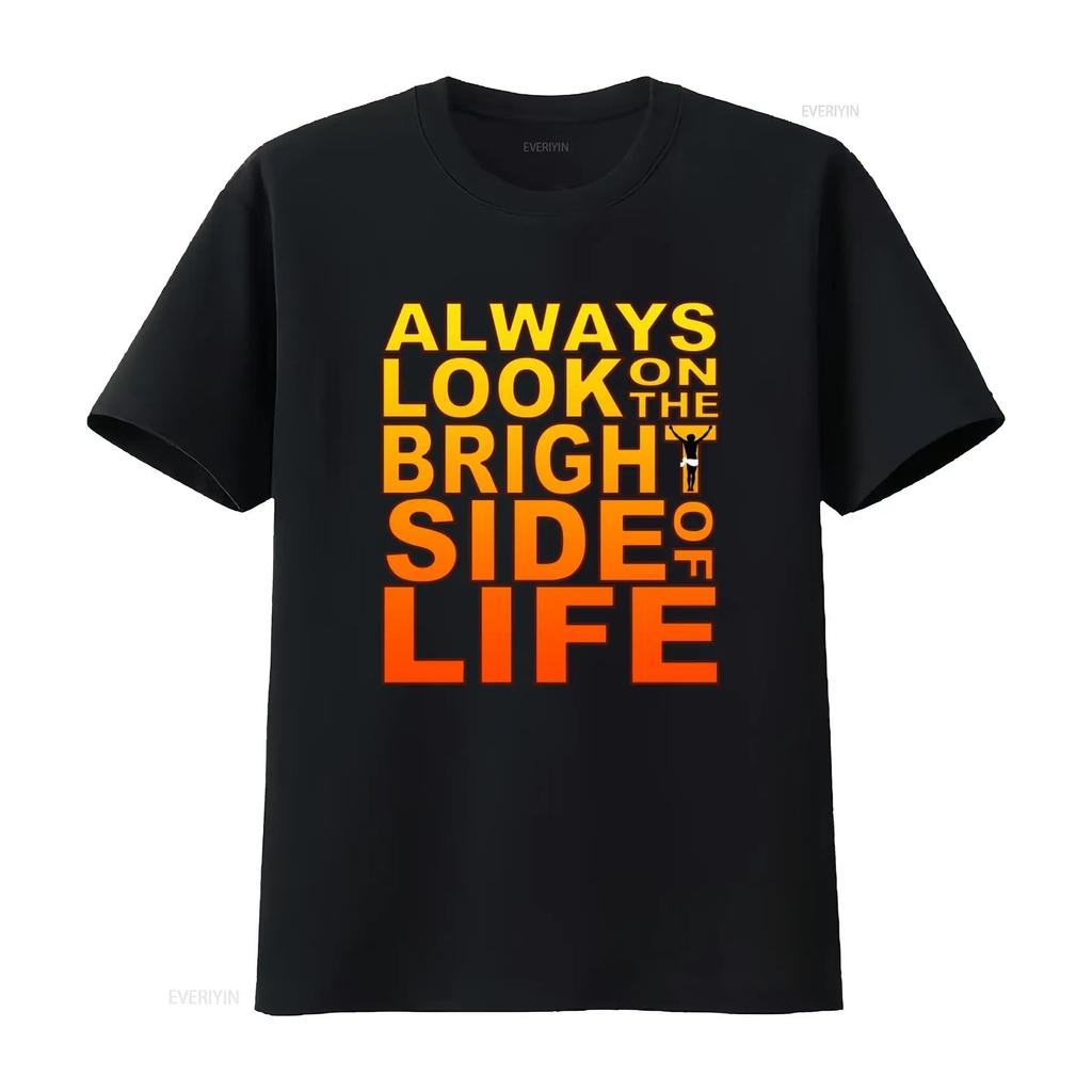 Monty Python Always Look On The Bright Side Of Life Brian T Shirt UW3I Vintage Washed Unisex Soft Comfortable Casual Slightly