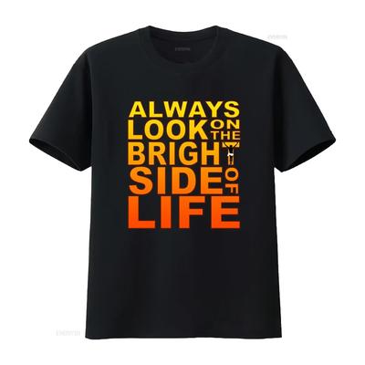 Monty Python Always Look On The Bright Side Of Life Brian T Shirt UW3I Vintage Washed Unisex Soft Comfortable Casual Slightly