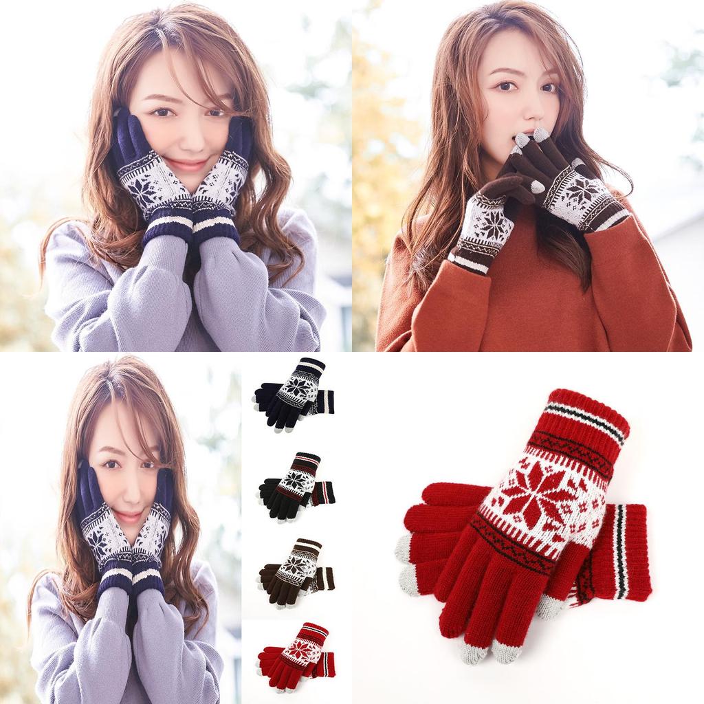 Hochwertige gestrickte Winterhandschuhe für Damen und Herren mit weichen Touchscreen-Funktionen