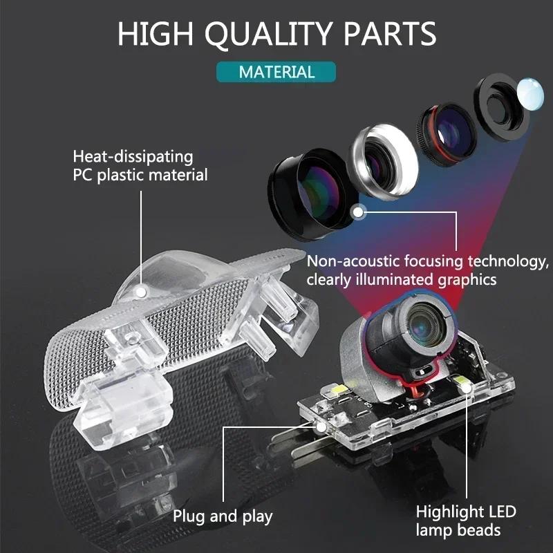 For Toyota ZVW30 2Pcs LED Car Door Welcome Courtesy Projector Ghost Shadow Lights for Toyota Land Cruiser 2007-2019 200 J200 LC200 120 J100 LC100