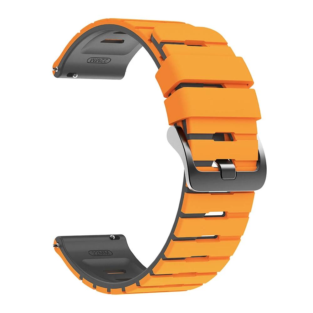 22mm Two-Tone Silicone Strap For COROS APEX 2 Pro 46mm/PACE Pro 3 Sports Soft Bands For SUUNTO RACE 2/S RUN Bracelet Accessories