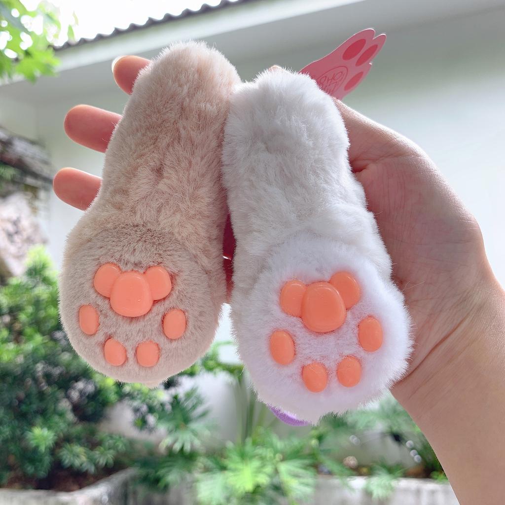 New Cute Soft Plush Cat Paw Keychain Pendant Cartoon Stress Relief Plush Cat Paw Backpack Decoration Pendant Birthday Gift