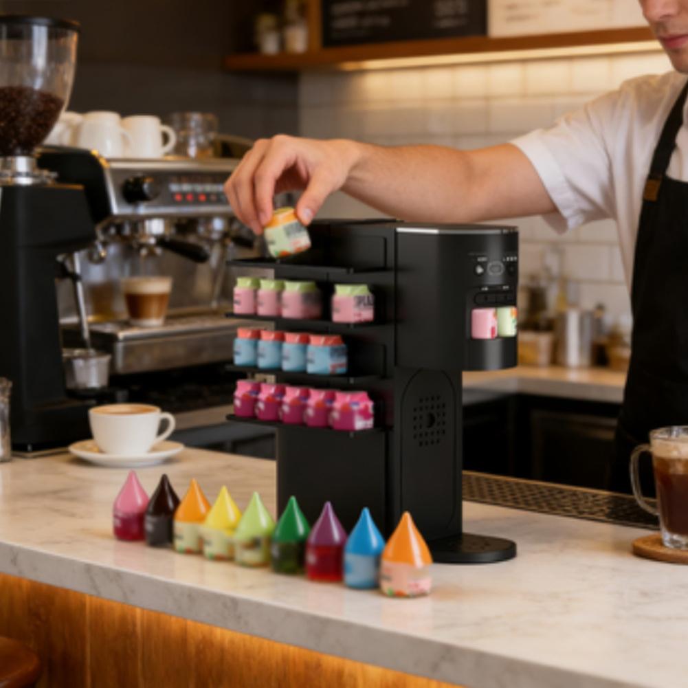 4 Tier Flavored Water Organizer Flavored Water Rack 4-Tier Holder Black Flavor Pod Organizer Protective Tier Edges China Mainland
