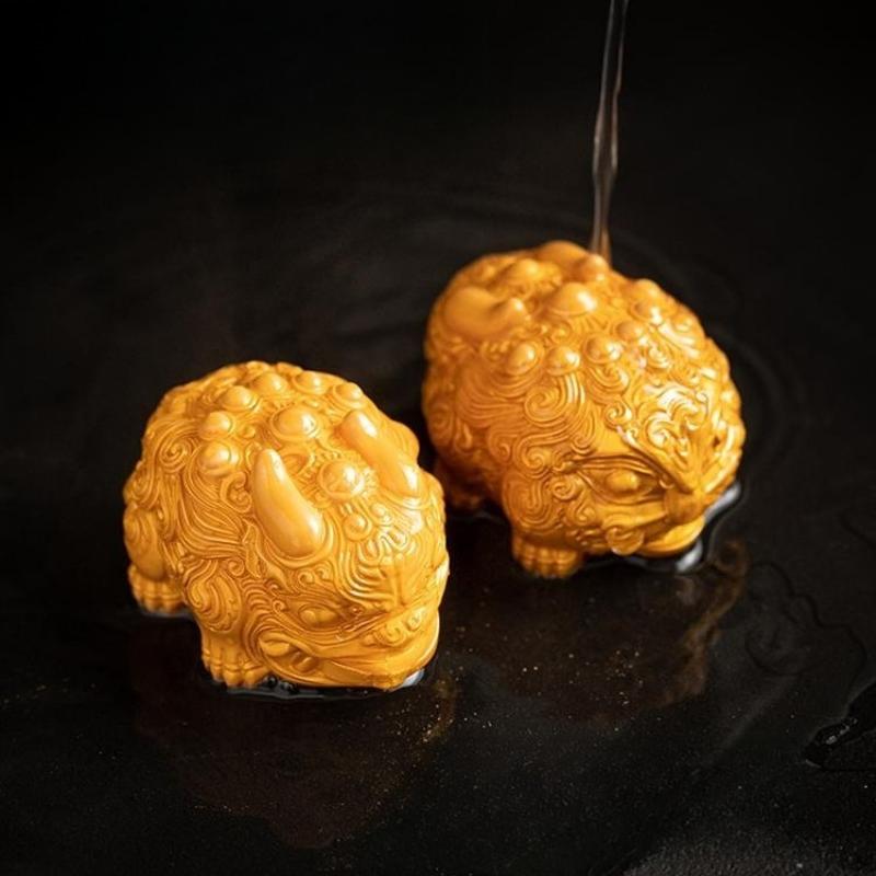 Mini-Tee-Haustier aus Kunstharz mit Farbwechsel, Zhaocai-Tierskulptur, Teetischdekoration, Zen-Tischornamente, exquisites Tee-Zubehör