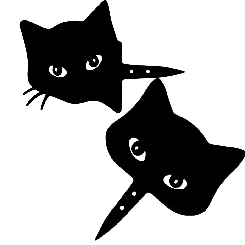 bubulu Black Cat Kuroneko Gardening Garden Garden Gardening of of 2 Black Merchandise, Objects, Accessories, Figurines, Ornaments, [Set 2] (Set Cats)