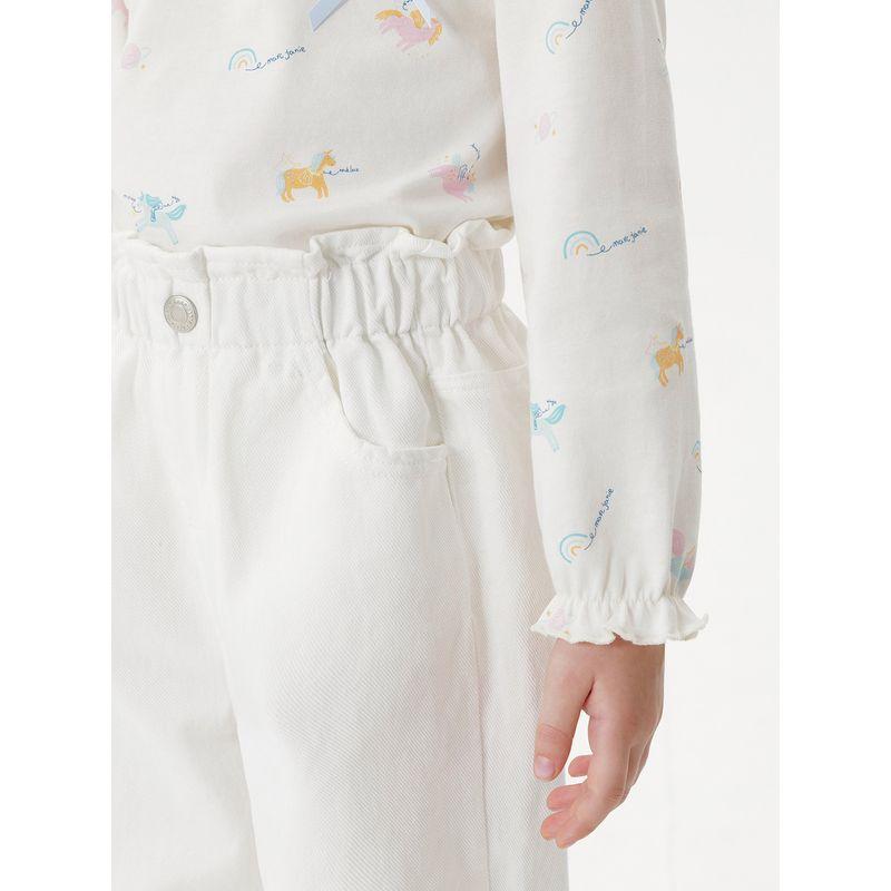 Mark Jenny Girls' Lace-Waist Versatile Denim Carrot Pants Baby Pants Pure Cotton Spring New Arrival 551528