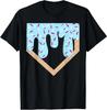 Baseball Ice Cream Dripping Baseball Home Plate Drip T-Shirt