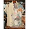 Camisa con Estampado de Pez de Arte Japonés, Nueva Camisa Cardigan de Verano de Manga Corta con Cuello Alto, Camisa Transpirable Casual de Calle para Hombre