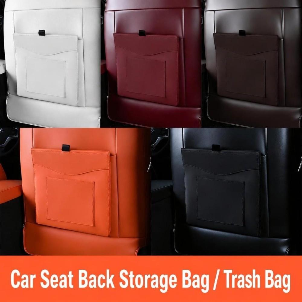Waterproof PU Leather Car Garbage Bag Hanging Installation Hanging Storage Bag Car Interior