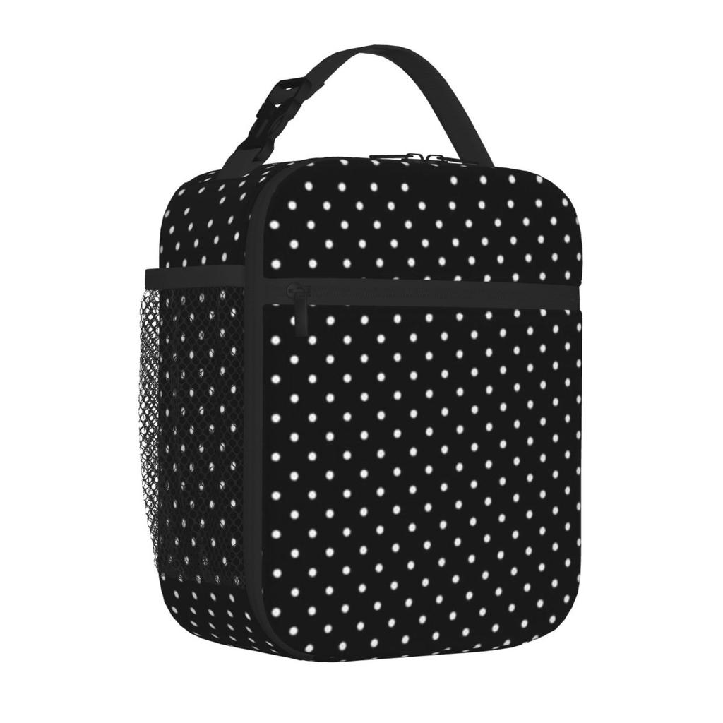 Bestselling Polka Dot Dress Pattern Office Style Compact Lunch Bag Camping Meal Waterproof Lunch Bag