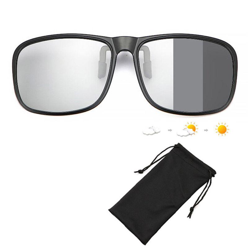 Polarized Clip On Sunglasses Anti-Glare Flip Up Photochromic Polarised Sunglasses for Driving Travel GZW