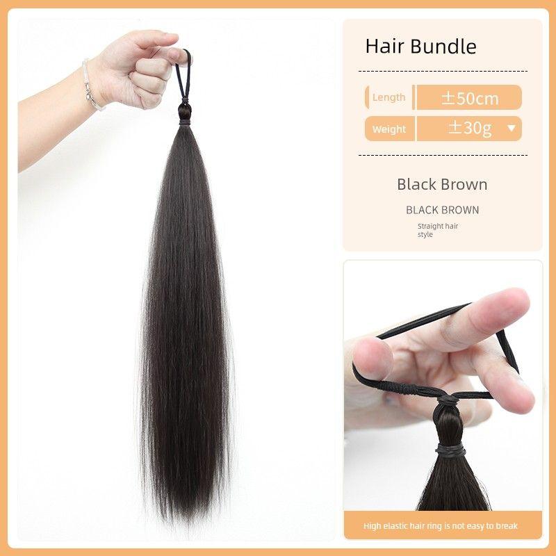 

Sky Tree Резинка для волос Парик Коса Твист Коса Плетение волос Артефакт Новая китайская тарелка Резинка для волос Низкий хвост Конский хвост Увеличение волос Имитация Hair bundle [black Brown/straight hair]]