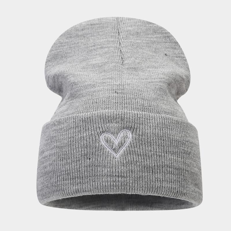 Thickened Heart Design Knit Hat For Men And Women Winter Wear