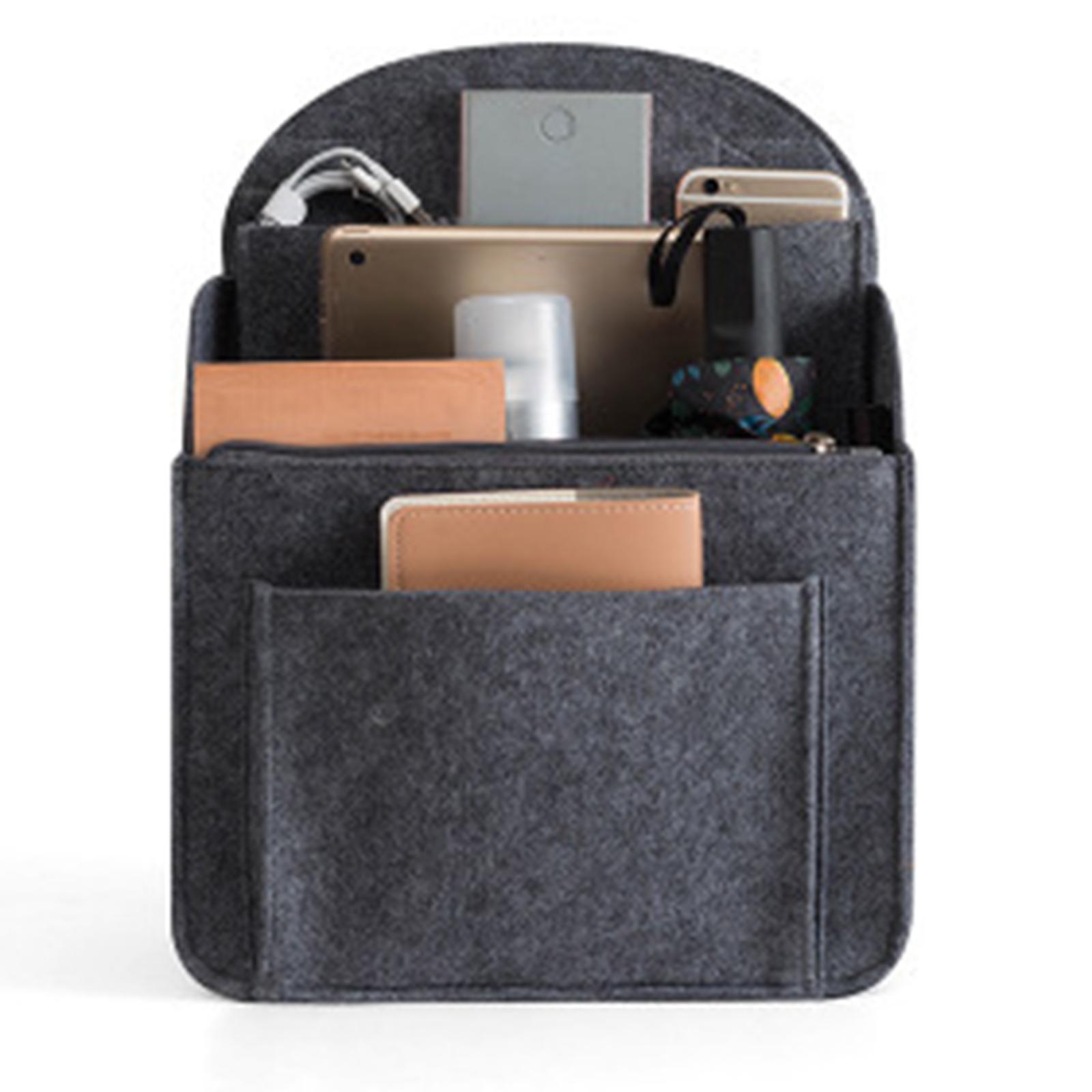 

Органайзер для рюкзака, вставка для маленькой сумки, разделитель для сумки на ремне, фетровый вкладыш, карман для большого рюкзака, дамская сумочка, вставка для сумки L темно серый