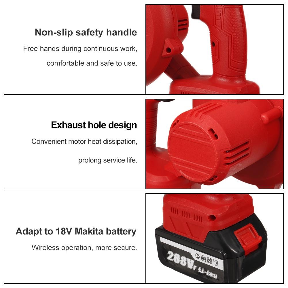 2-in-1 1500W Akku-Elektro-Laubbläser Blas-Saug-Laubbläser PC-Reinigung Staubabsauger für Makita 18V Akku