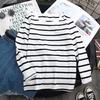 Women Loose Round Collar Summer Stripes Print Loose Long Sleeve Casual Simple Wild T-Shirt