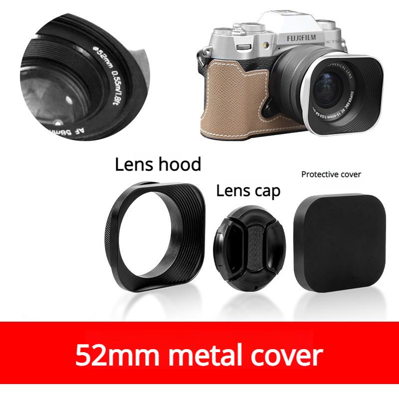 

Aluminum Alloy Square Light Shield Suitable for Micro Single Lens 37/39/40.5/43/46/58/52mm Aperture 52MM-BLACK