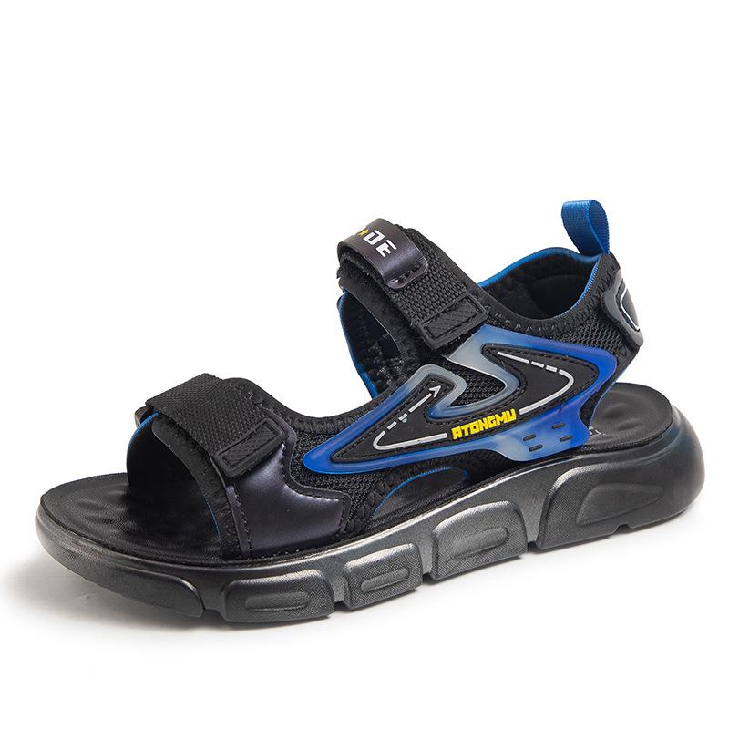 

Летние новые детские сандалии на мягкой подошве, студенческие, для бега, для одноклассников, модные, для мальчиков, красивые, пляжная обувь из полиуретана 31 yards inner length 19.5CM