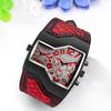 Men's wristwatch, leather band, Japanese quartz movement, dual time, sports watch, waterproof, fashion accessory.