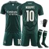 Set Nou de Tricouri de Fotbal Away 10 Mbappe, Respirabil cu Uscare Rapidă, Uniformă de Antrenament și Meci pentru Tineri și Adulți
