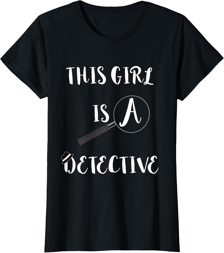 Detektiv-tema T-shirt til piger - Spionage & True Crime Design