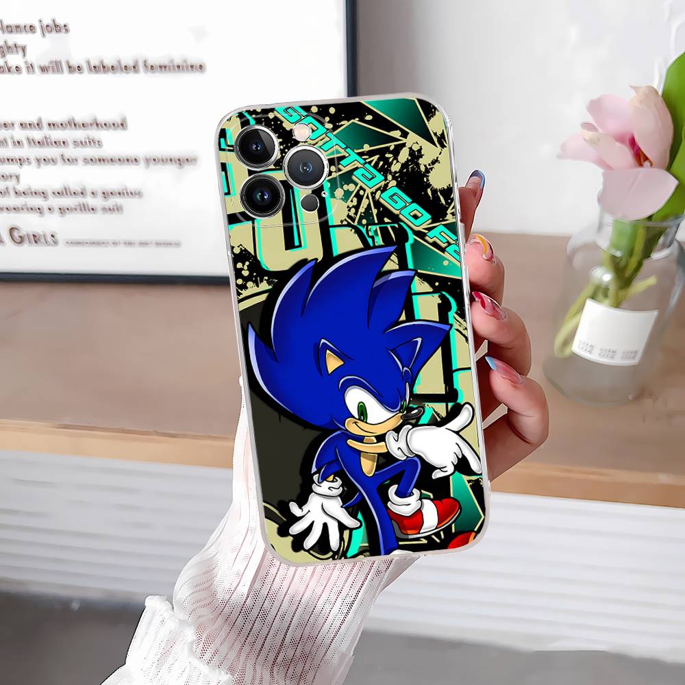 S-SonicS Anime Handyhülle Für IPhone 17 16 15 Plus 14 13 Mini 12 11 Pro Max Weiche Hülle