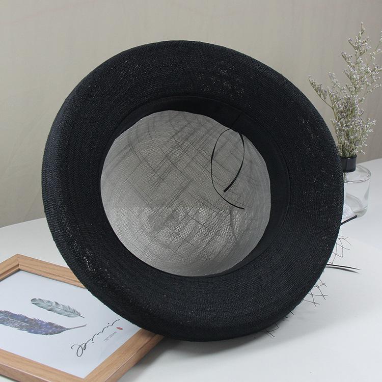 Temperament Curled Top Hat Linen Mesh Flower Pot Hat Ladies Summer Dome Breathable Sun Hat