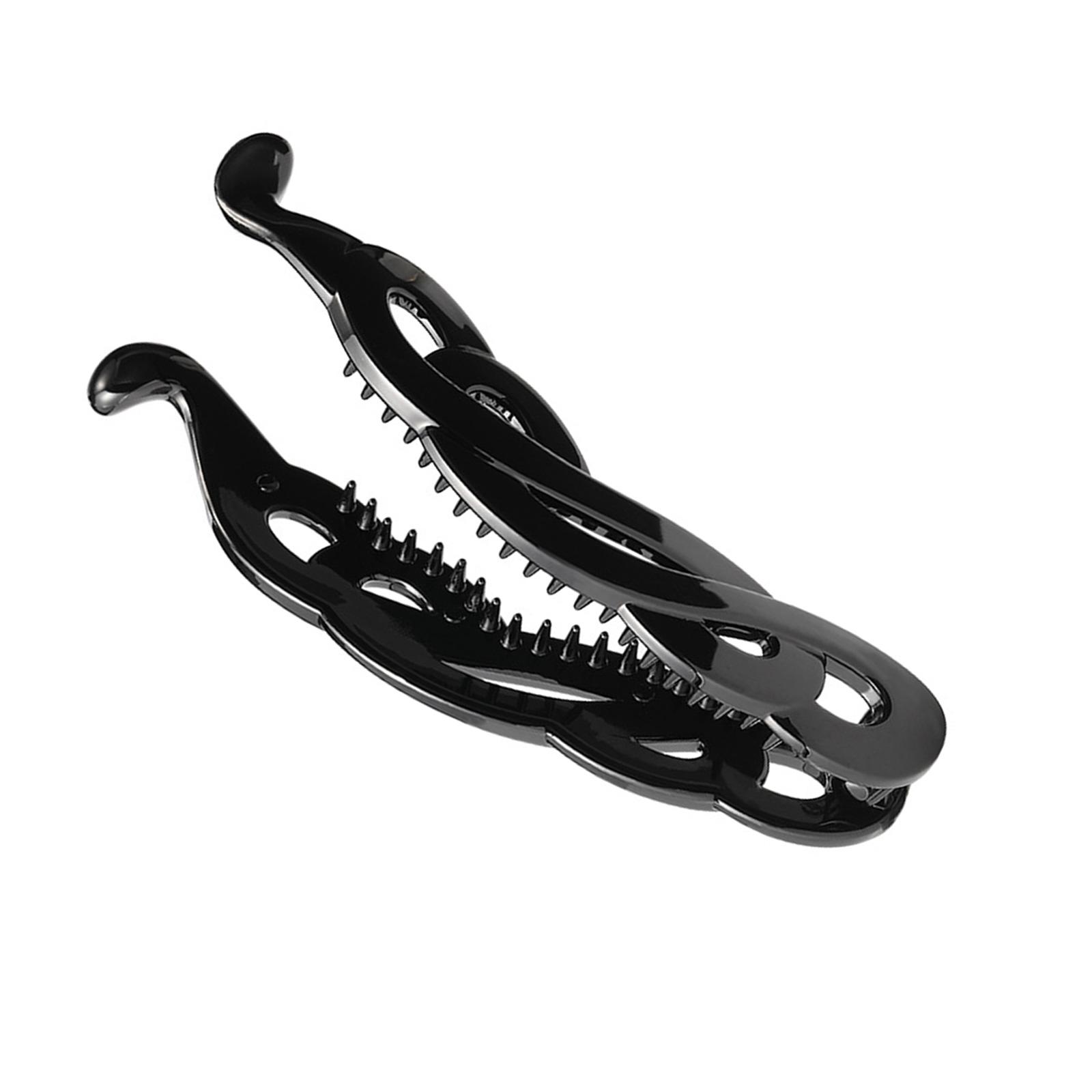 

Пластиковый зажим-твист для высоких хвостов, для укладки волос, надежная фиксация, удобный, легкий аксессуар для волос для женщин и девушек D чёрный