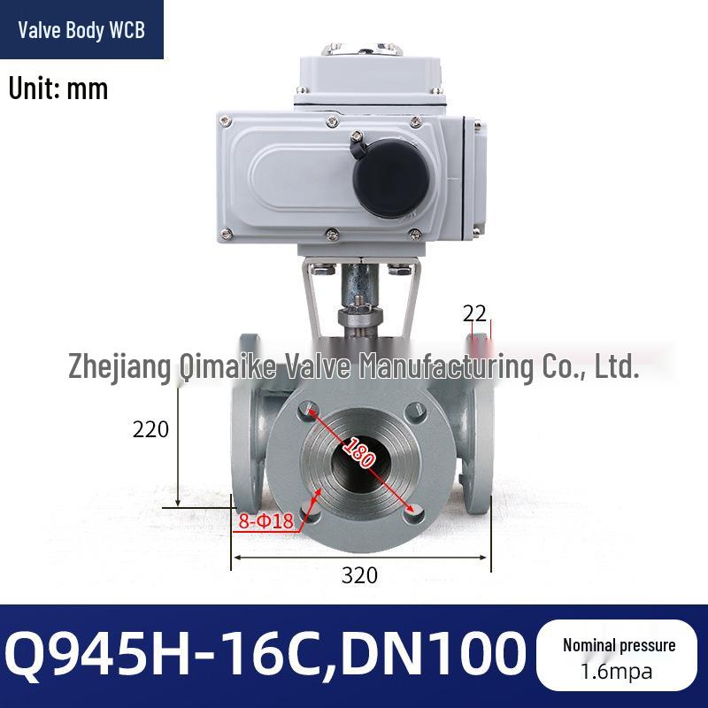 Stainless Steel Electric Three-Way Flanged Ball Valve Q944/5F-16P LT Type