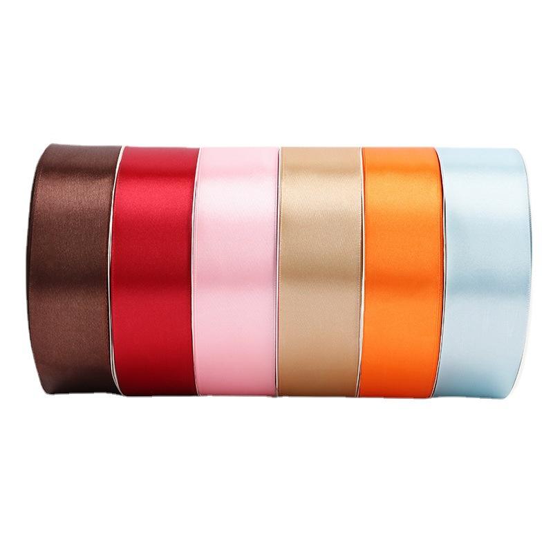 Wire Edge Grosgrain Ribbon Custom Gold Foil Logo Eco-Friendly Polyester Satin Roll Wedding Birthday Christmas Holiday Gift