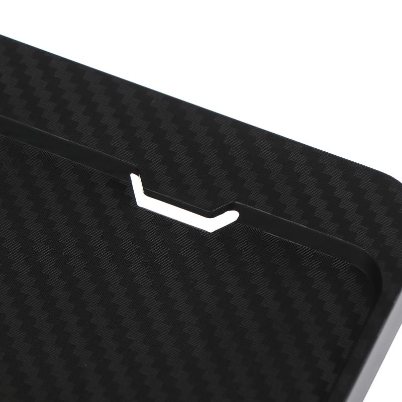 1Pcs Car License Plate Hollow Solid Double-Layer Motorcycle License Plate Frame Carbon Grain Resin License Plate Frame