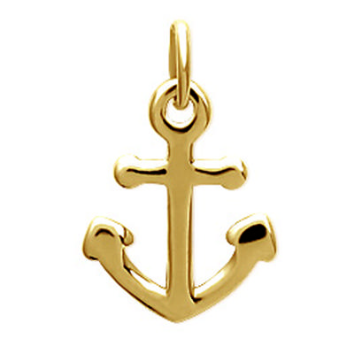 [N6992] - Gold Plated 'Marine Anchor' Pendant - 15x12 Mm