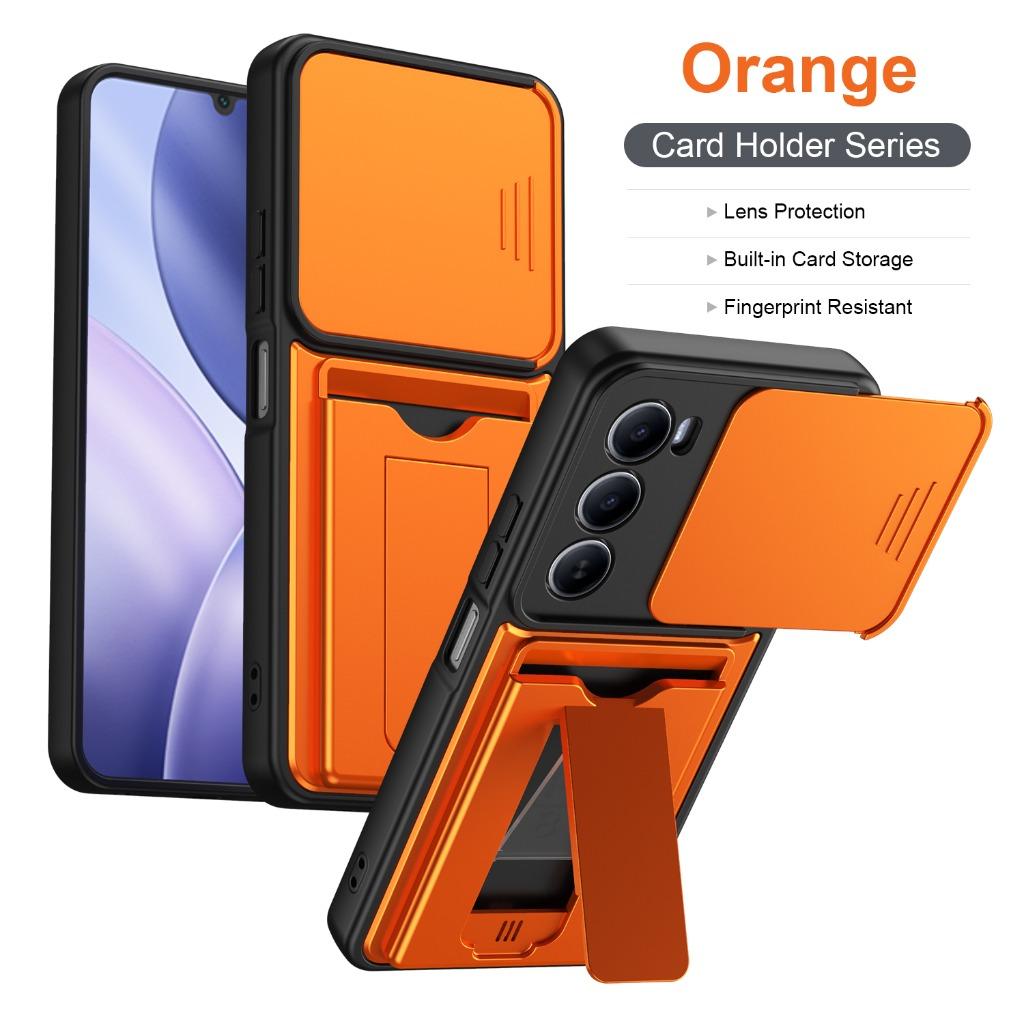 Slide Camera Lens Protector Phone Case Built-in Card Slot Holder Invisible Bracket Kickstand For Itel A100C A100 Wallet Cover