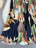European & South African High-Waisted 3D Printed A-line Midi Skirt for Women