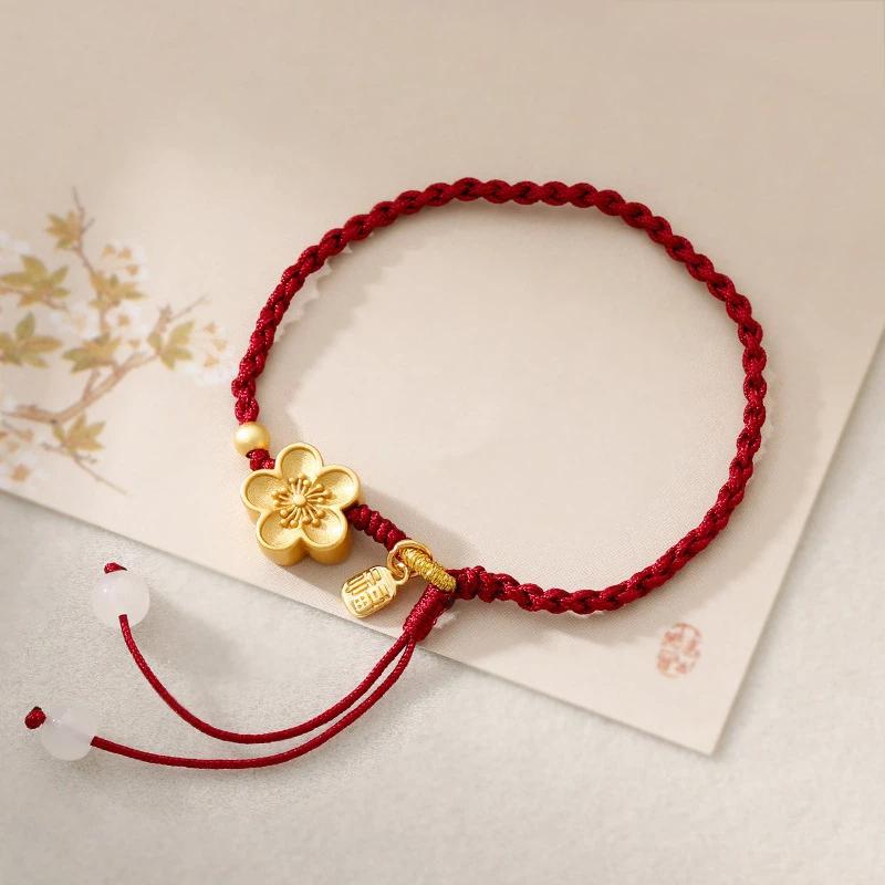 Fashion Handmade Red Rope Beads Bracelets For Men And Women Praying Wristband Lucky Health Amulet Jewelry Gift