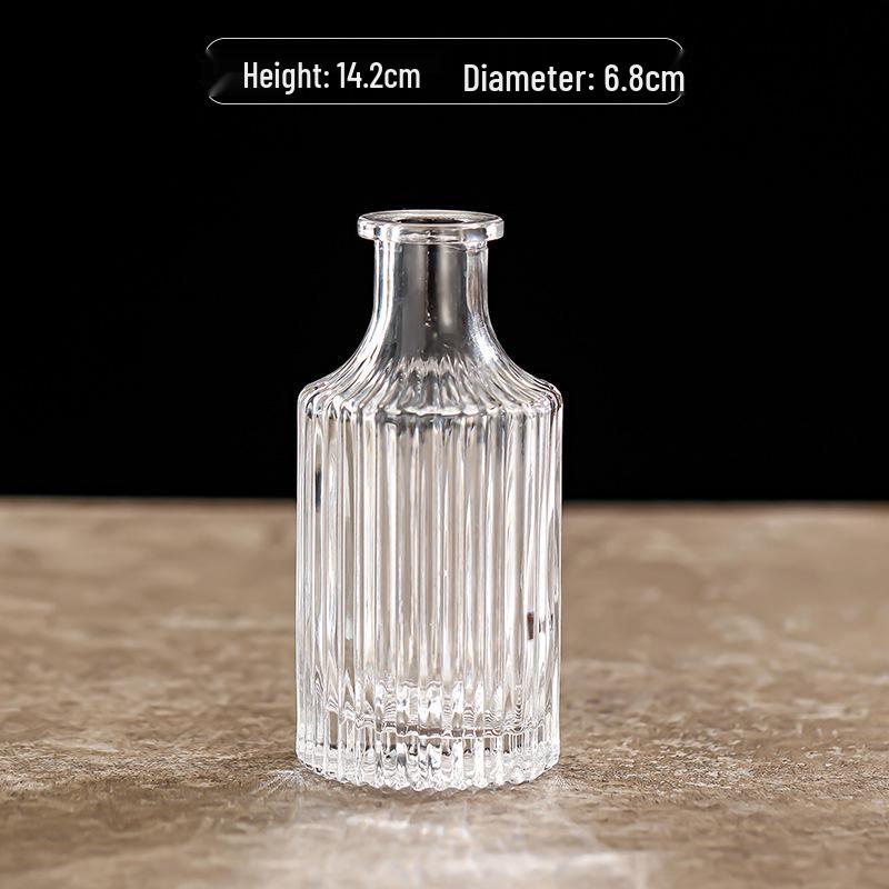 Small French Retro Glass Vase for Flowers and Hydroponics