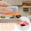 4Pcs 2/6oz Snack Container Stainless Steel Salad Box with Silicone Lids Leakproof Portable Stackable Dressing Food Storage Box