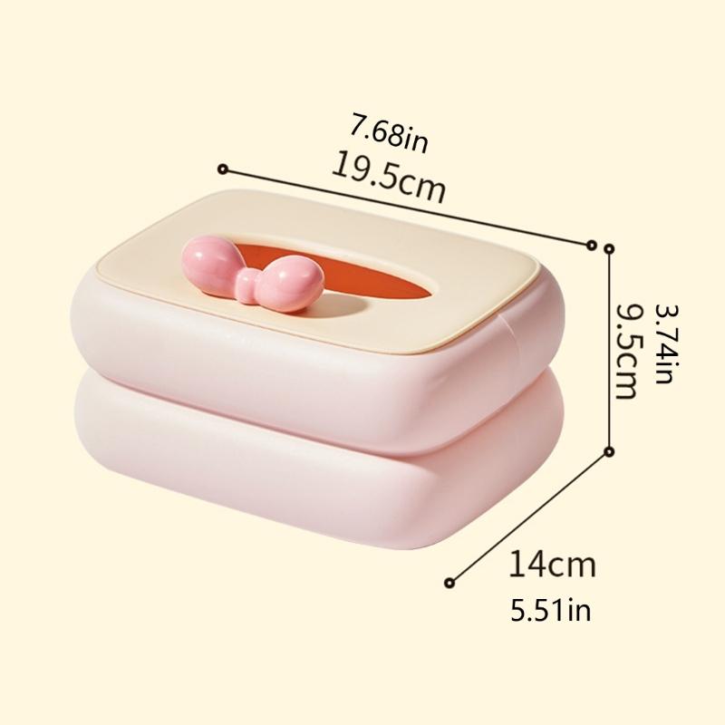 Einfaches Dopamin-Thema Taschentuchbox-Organizer Premium-Materialien Design Arbeitsplatten-Organizer für modernes Zuhause und Büro