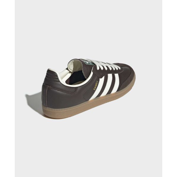 adidas Samba OG Castanho Escuro Off White Goma Tênis Unissex JR0891