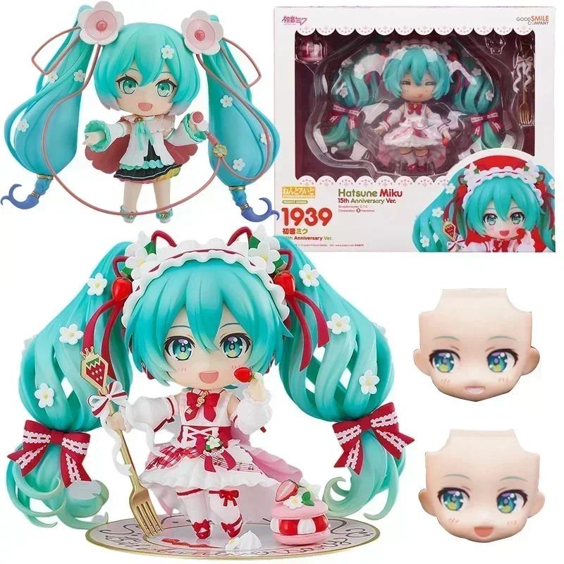 Hot-new #1939 Hatsune Miku Anime Figure 15th Anniversary Strawberry Miku Action Figure #1940 PVC Collection Model Doll Toys Gift