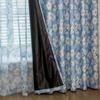 1PC Nuan Series Literary Pastoral Style Blue Flower Printed Curtain Full Blackout Curtains for Bedroom Living Room Balcony Window for Home Decor