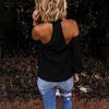 Women Solid Color Long Sleeve Sexy Halter Off Shoulder Back Zipper Blouse Top