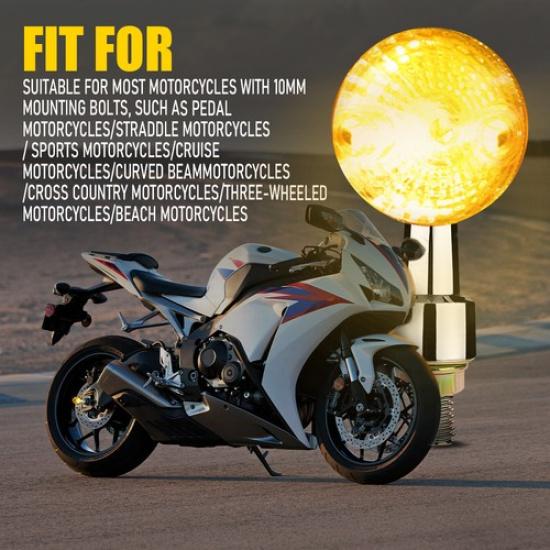 Motorcycle Turn Signal Chrome Amber For Yamaha Kawasaki Honda Blinker Lamps 4PCS