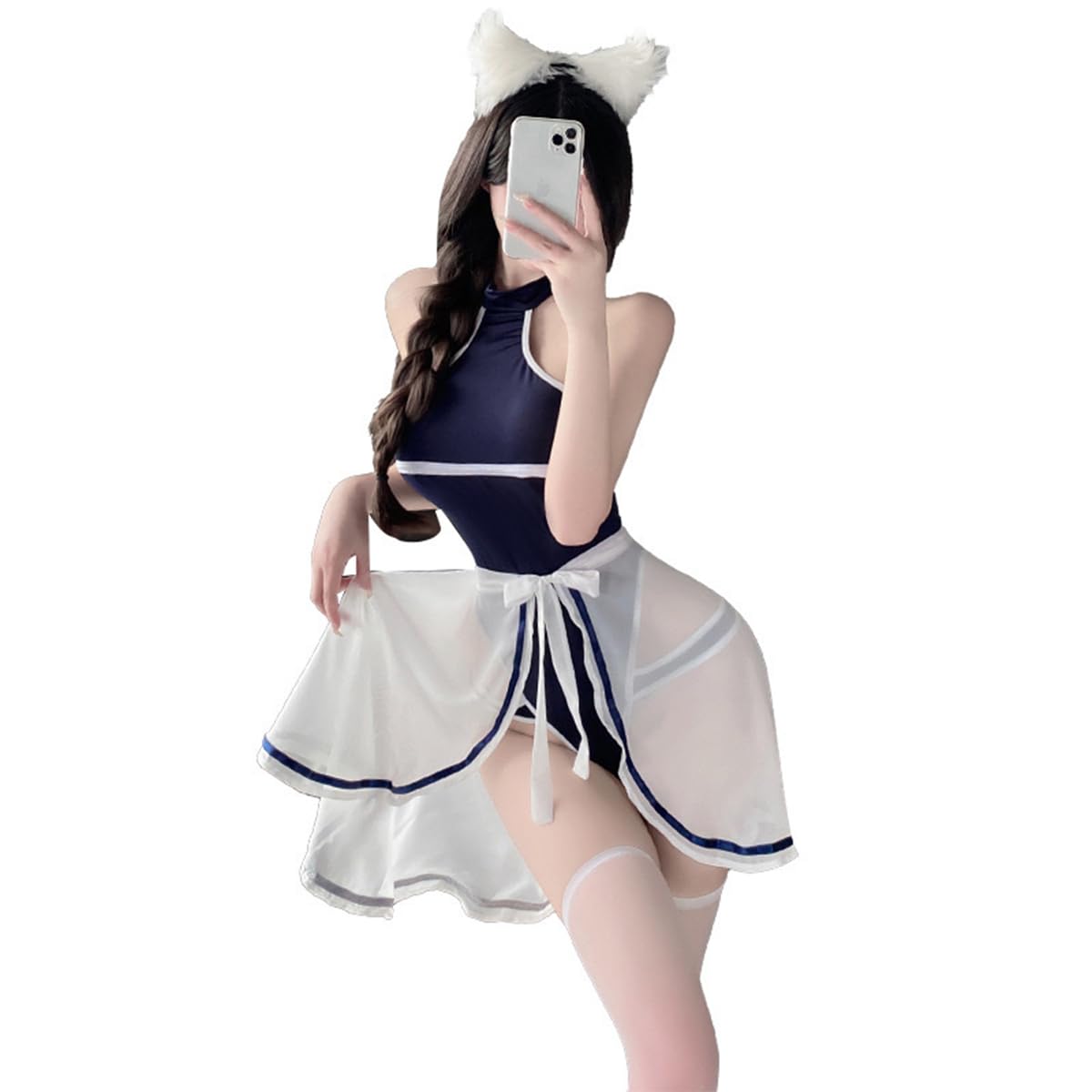 

Gym Sexy Extreme School High Leg Extreme High School Present Navy Authentic Blue [REENEW] Uniform, Cosplay, Open-Chest Costume, Swimsuit, Leotard, синій
